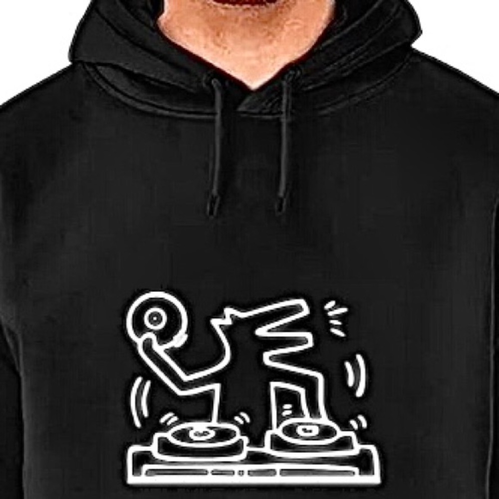 Keith Haring DJ Dog Hoodie